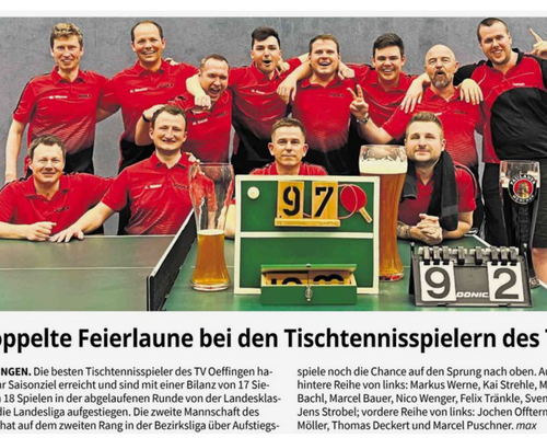 Fellbacher Zeitung: Bericht zum Saisonfinale