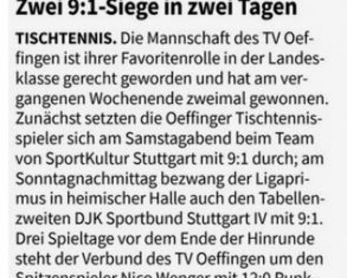 Fellbacher Zeitung | Herren I - Sportkultur und Sportbund 