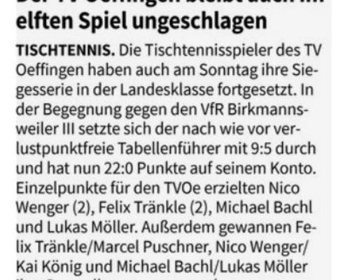 Fellbacher Zeitung: Herren I - VfR Birkmannsweiler III